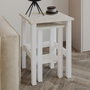 Hanah Home Gina 2 Juego de Mesas Auxiliares Blanco y Travertino
